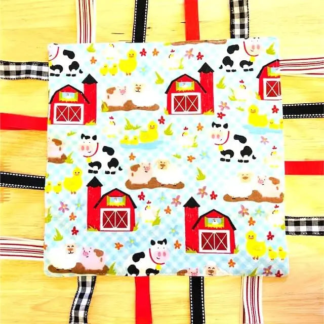 Farm Animal Taggy Blanket by East Mississippi Creations, children's boutique clothing main product photo