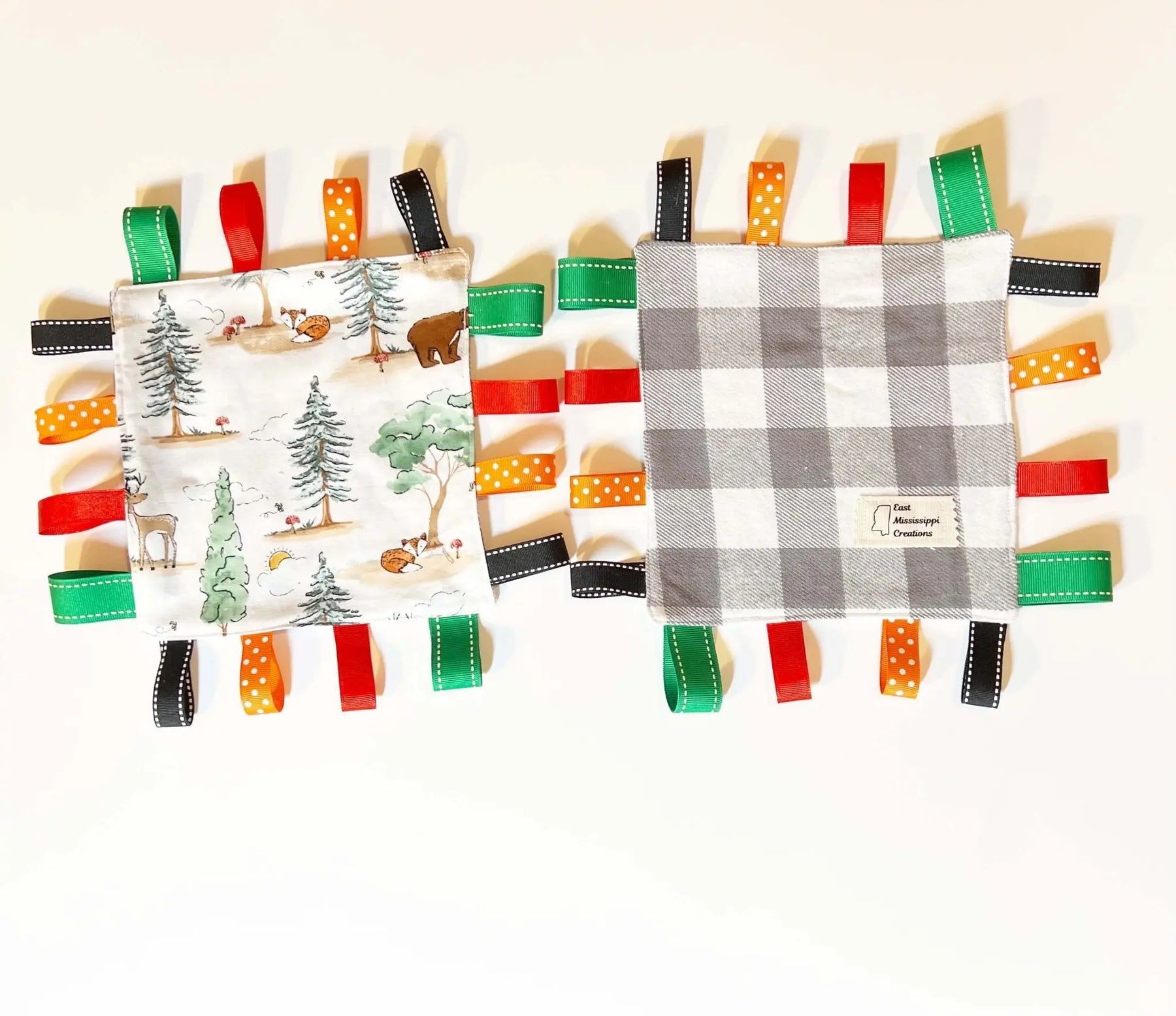 Farm Animal Taggy Blanket by East Mississippi Creations, children's boutique clothing detail photo 4