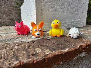 The Tween Space Farm Friends Articulated Fidget Pack wholesale bulk sets with corgi pig duck and sheep fidgets