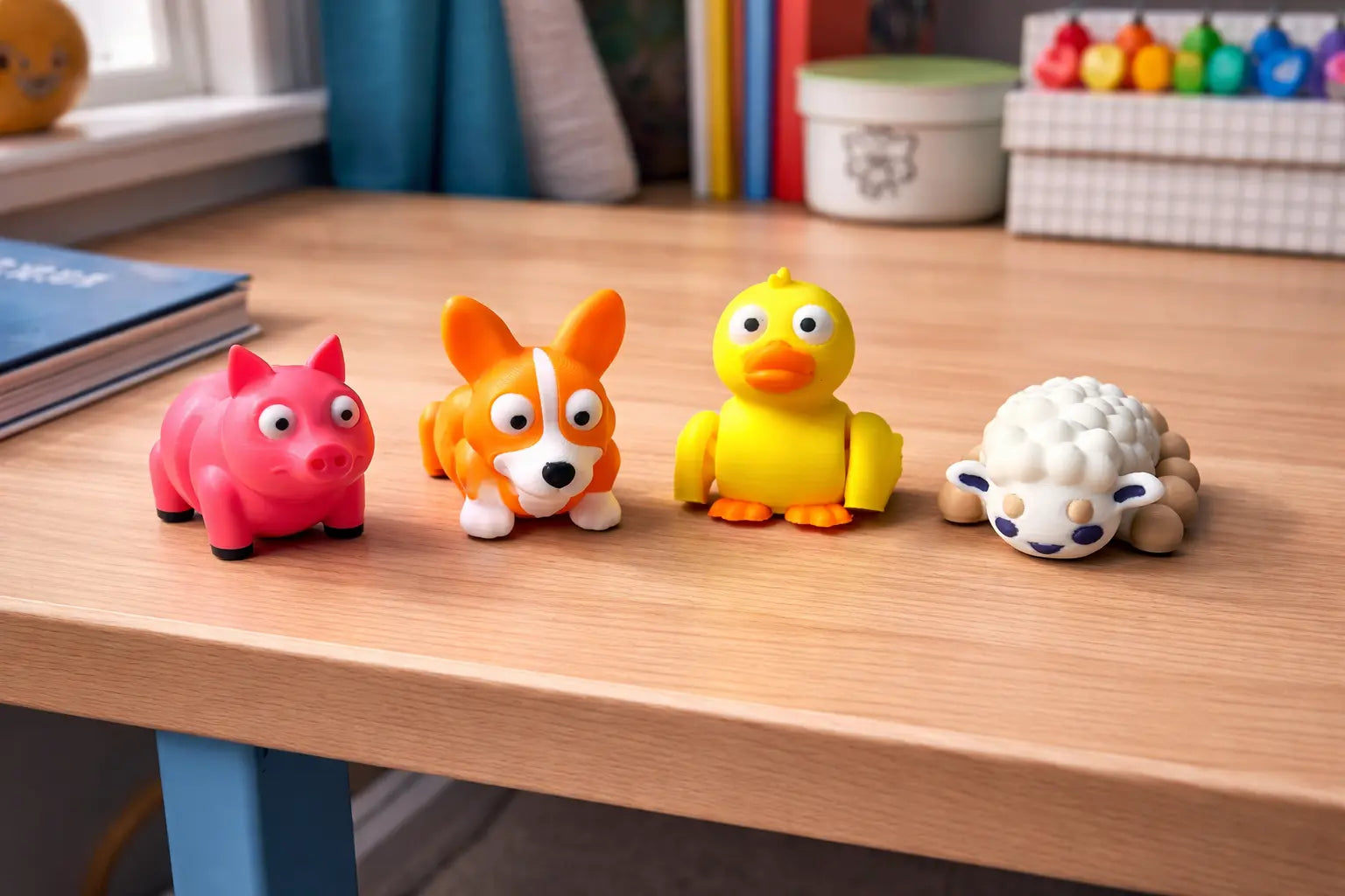Farm Friends Articulated Fidget Pack by The Tween Space for wholesale classroom rewards and sensory toy displays
