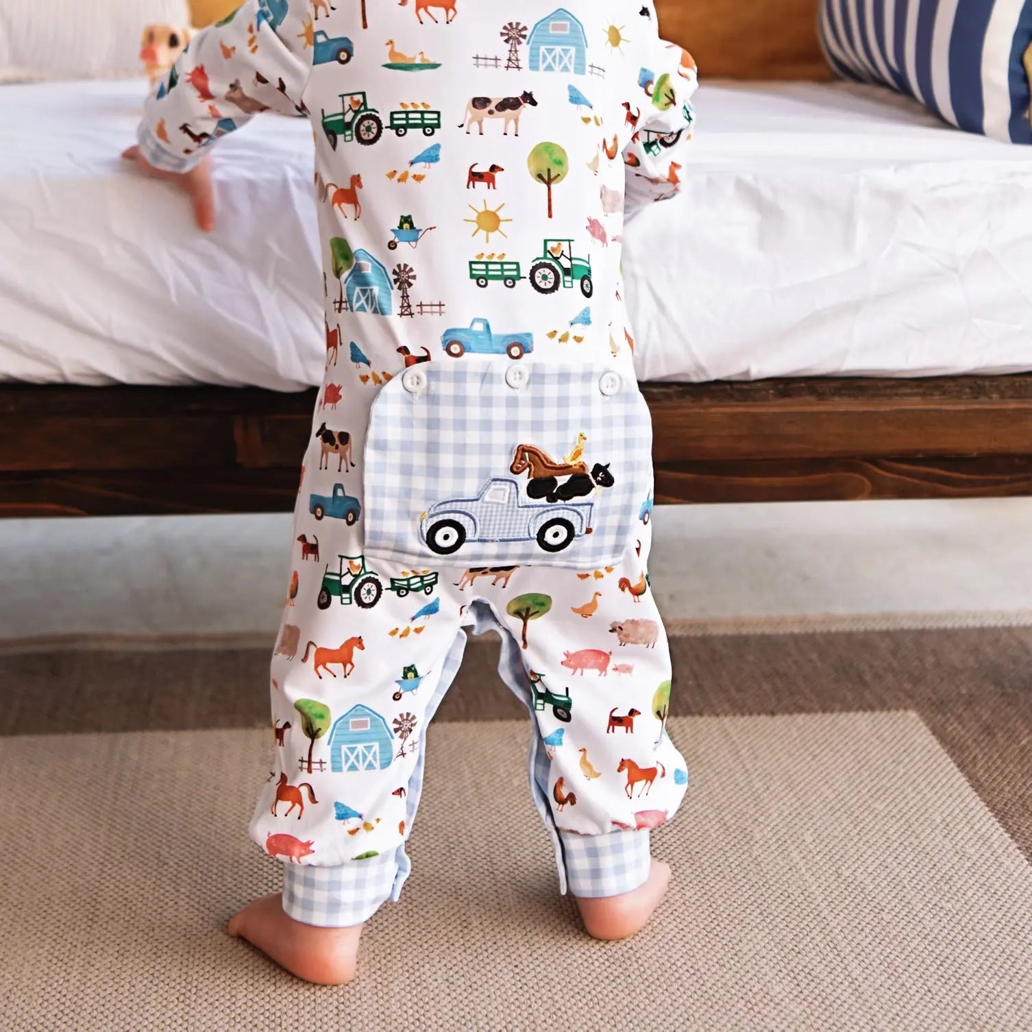 Farm Truck Romper Seven Lantern Lane
