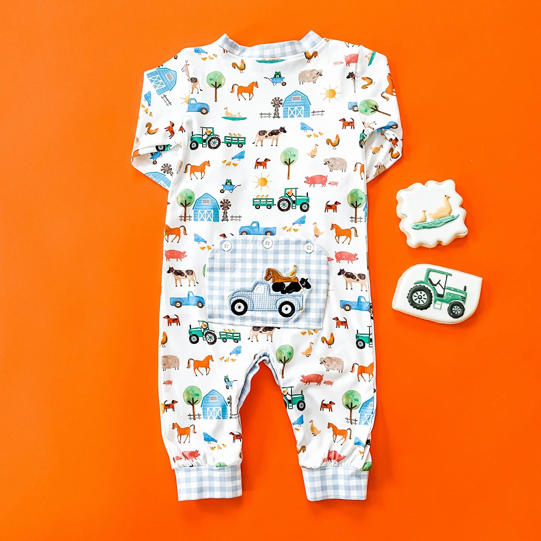 Farm Truck Romper Seven Lantern Lane