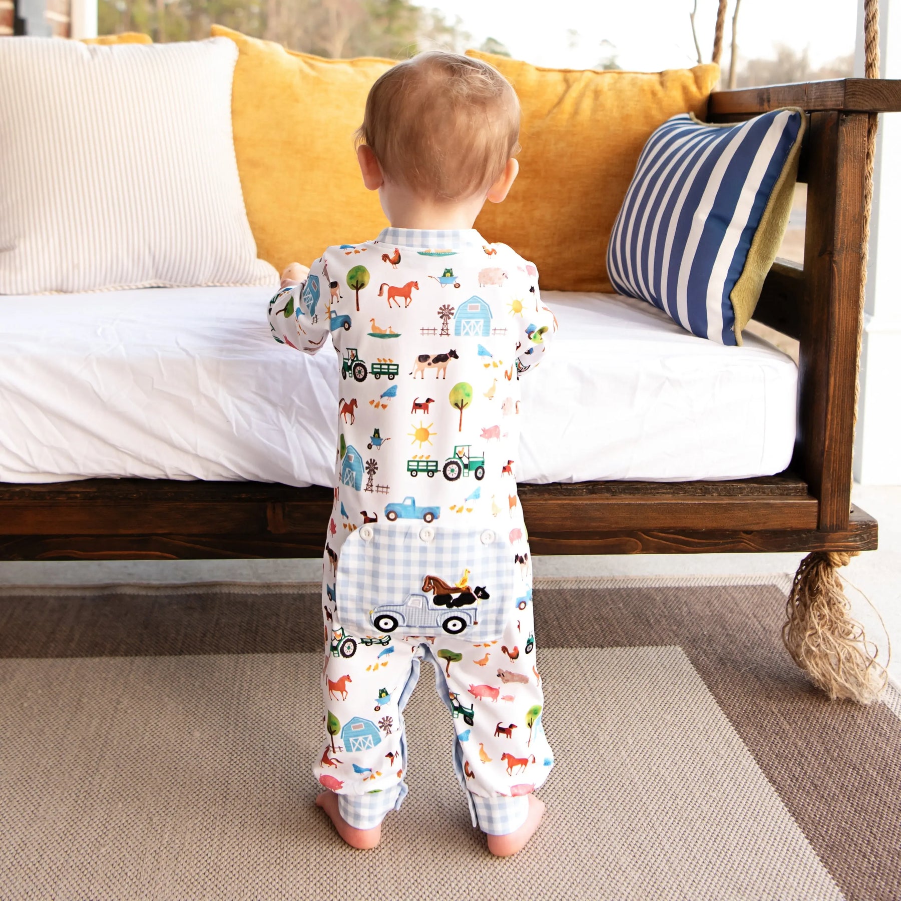 Farm Truck Romper Seven Lantern Lane