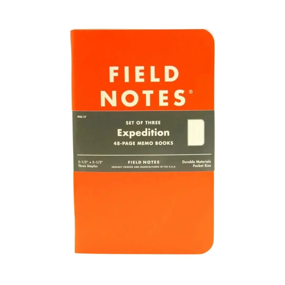 Orange Field Notes Expedition pocket notebooks, set of three