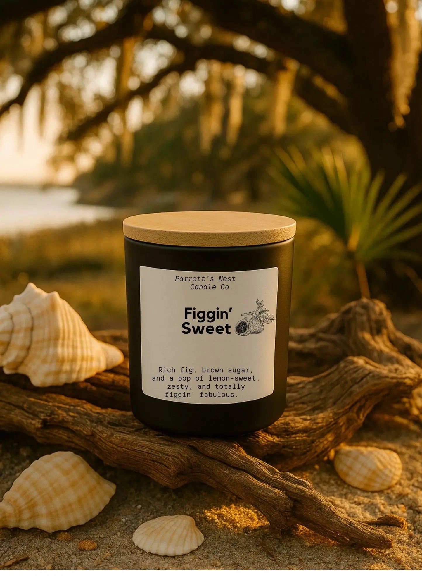 Figgin' Sweet Soy Candle | 8 oz Hand-Poured Fig Candle by Parrott's Nest Candle Company, scented candle main product photo