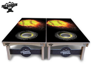Fire Softball Cornhole Boards - Pro Solution Elite Series Cornhole Solutions