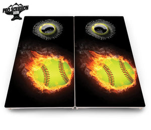 Fire Softball Cornhole Boards - Pro Solution Elite Series Cornhole Solutions