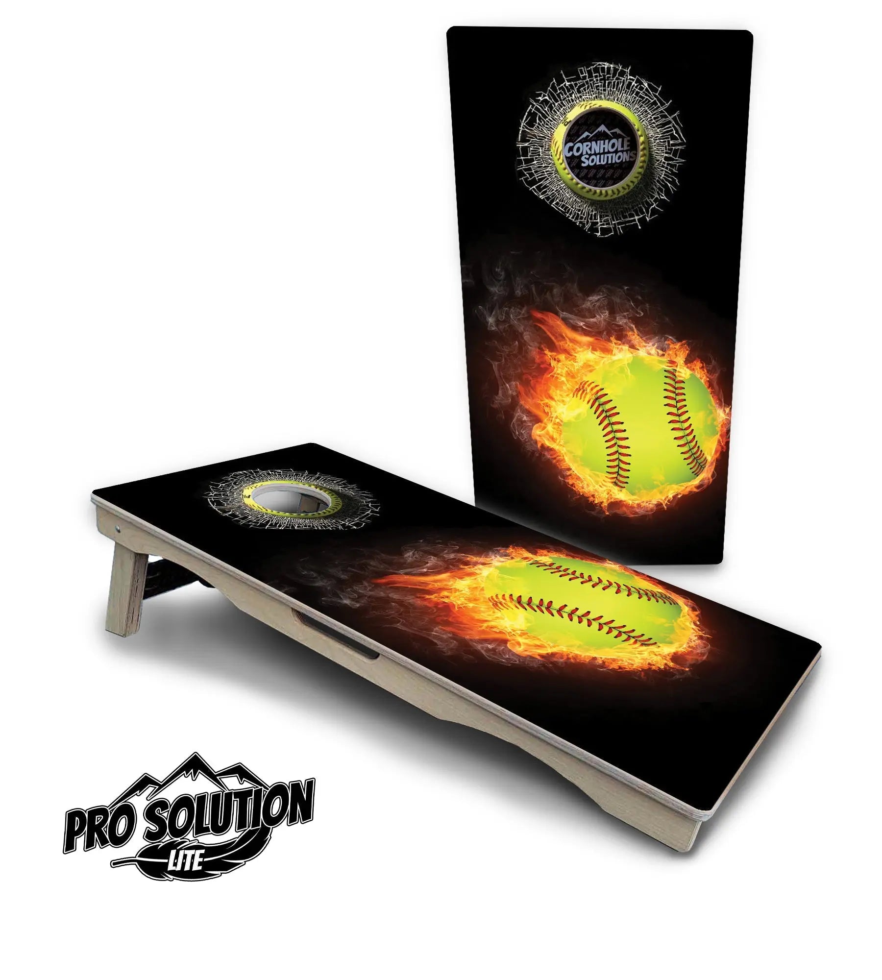 Fire Softball Cornhole Boards - Pro Solution Lite Series Cornhole Solutions