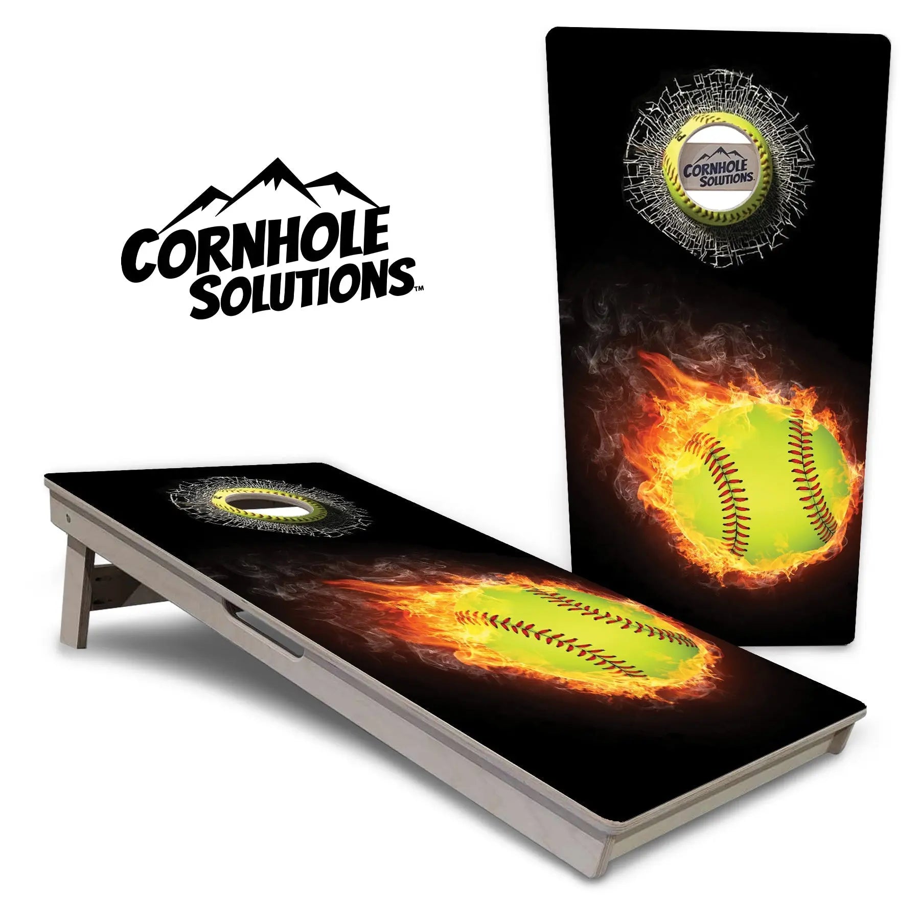 Fire Softball Cornhole Boards - Professional Tournament Series Cornhole Solutions
