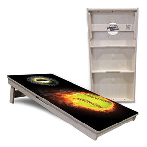 Fire Softball Cornhole Boards - Professional Tournament Series by Cornhole Solutions, custom cornhole board detail photo 5