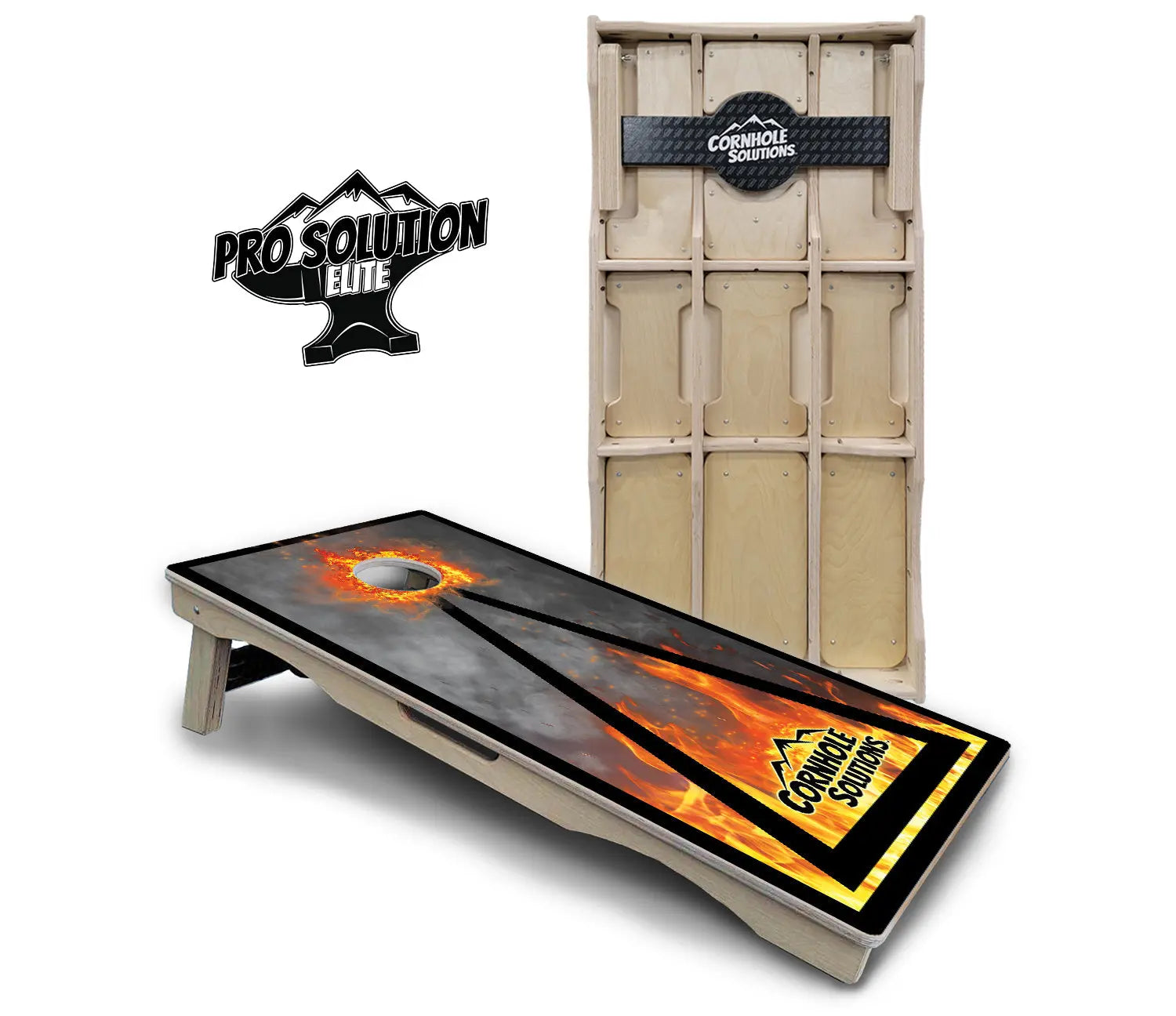 Fire Triangle CS Logo Cornhole Boards - Pro Solution Elite Series Cornhole Solutions