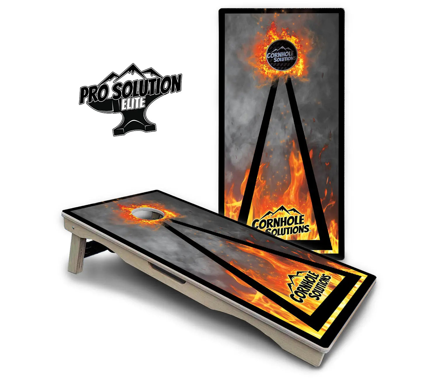 Fire Triangle CS Logo Cornhole Boards - Pro Solution Elite Series Cornhole Solutions