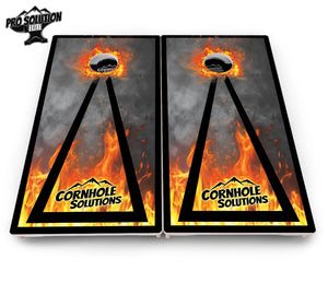 Fire Triangle CS Logo Cornhole Boards - Pro Solution Elite Series Cornhole Solutions