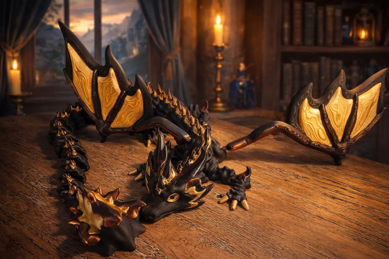 FireStorm Dragon with Wings – Articulated 3D Printed Dragon by Saber 3D by The Tween Space, paper gift main product photo