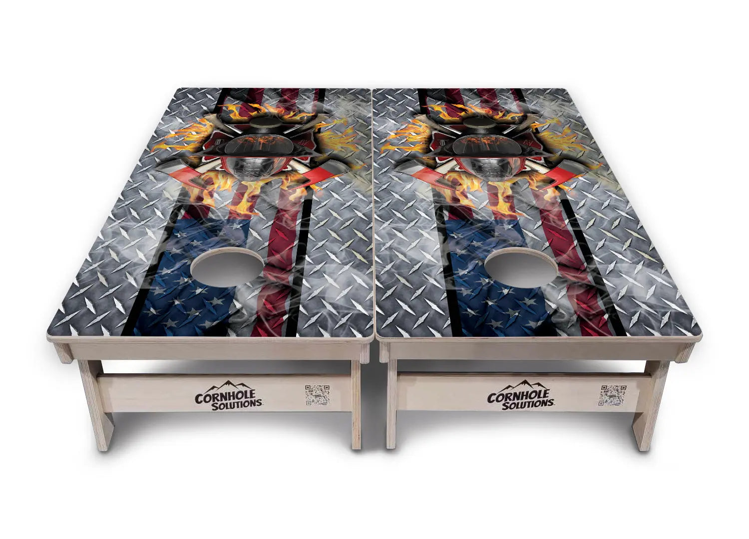 Firefighter Cornhole Boards - Professional Tournament Series by Cornhole Solutions, custom cornhole board detail photo 5