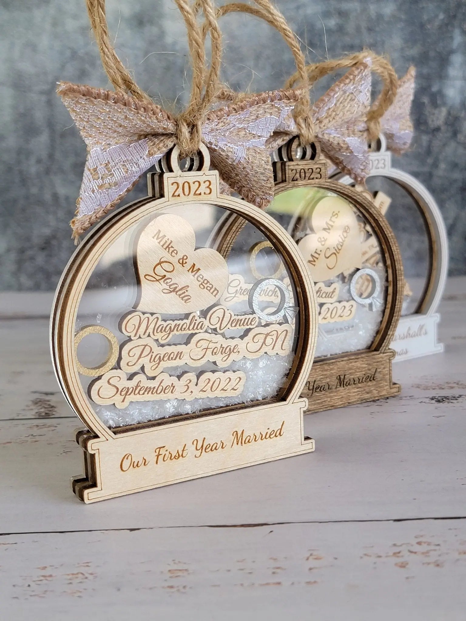 First Christmas Married Ornament- Available in Any Year! EverLee Creations