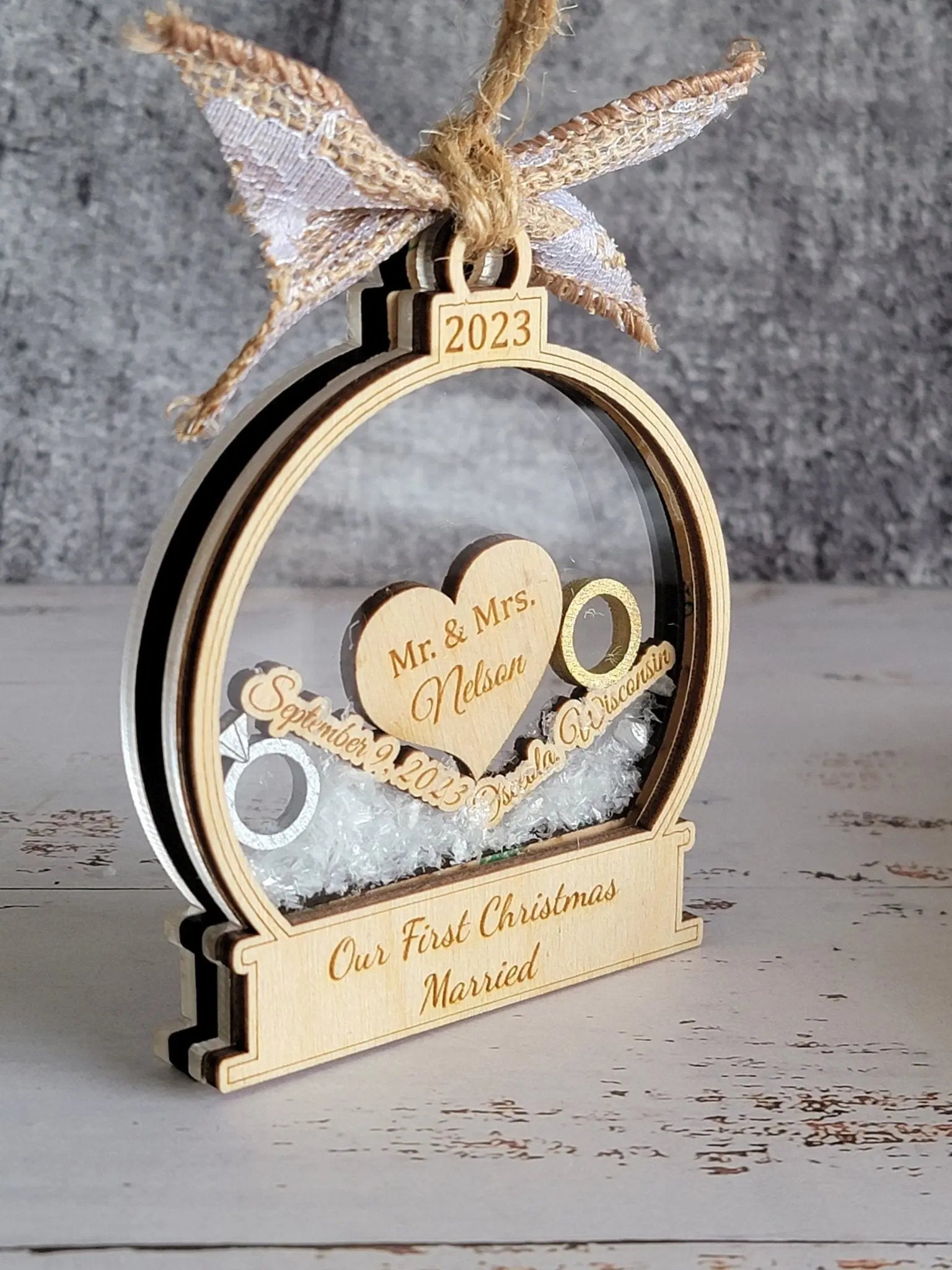 First Christmas Married Ornament- Available in Any Year! EverLee Creations