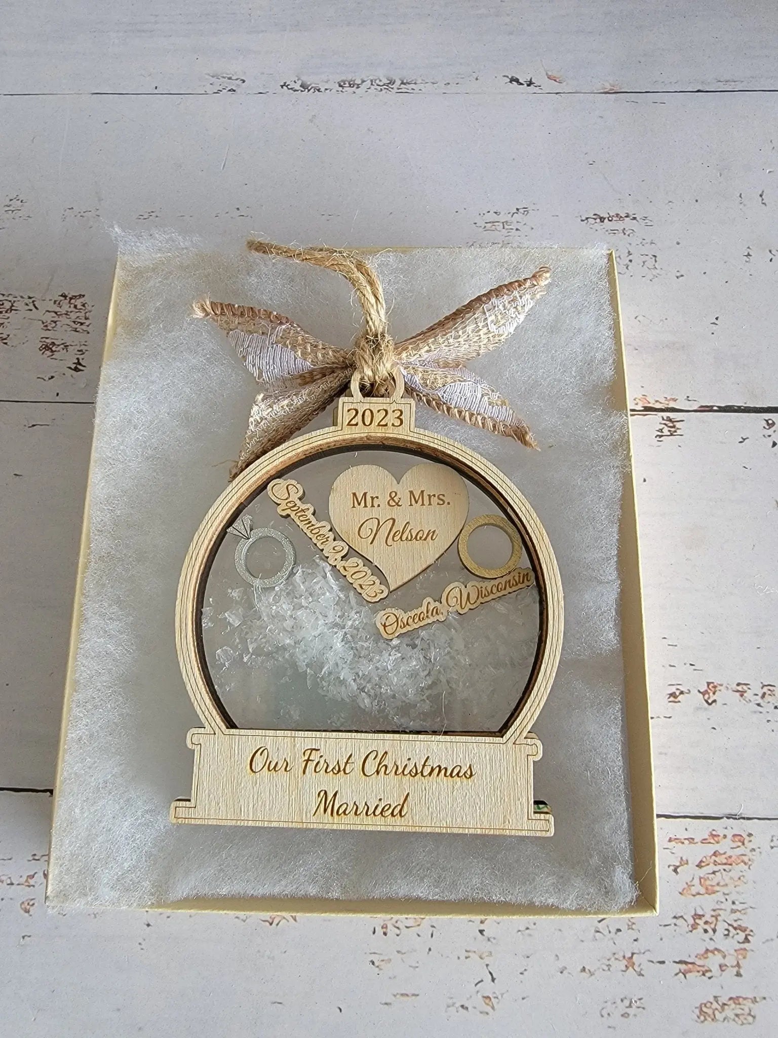 First Christmas Married Ornament- Available in Any Year! EverLee Creations