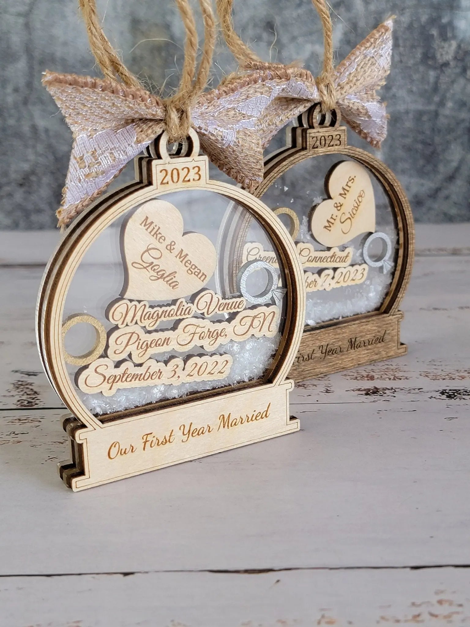 First Christmas Married Ornament- Available in Any Year! EverLee Creations