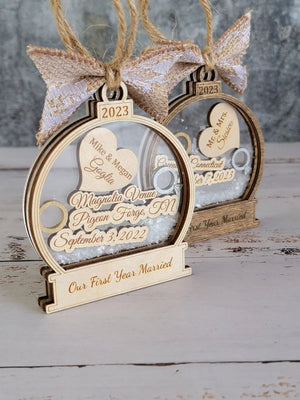 First Christmas Married Ornament- Available in Any Year! EverLee Creations