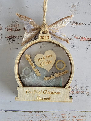First Christmas Married Ornament- Available in Any Year! EverLee Creations