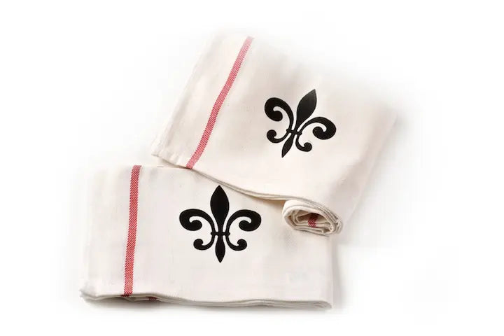 Fleur De Lis Cotton Kitchen Towels by Nola Tawk, tea towel main product photo