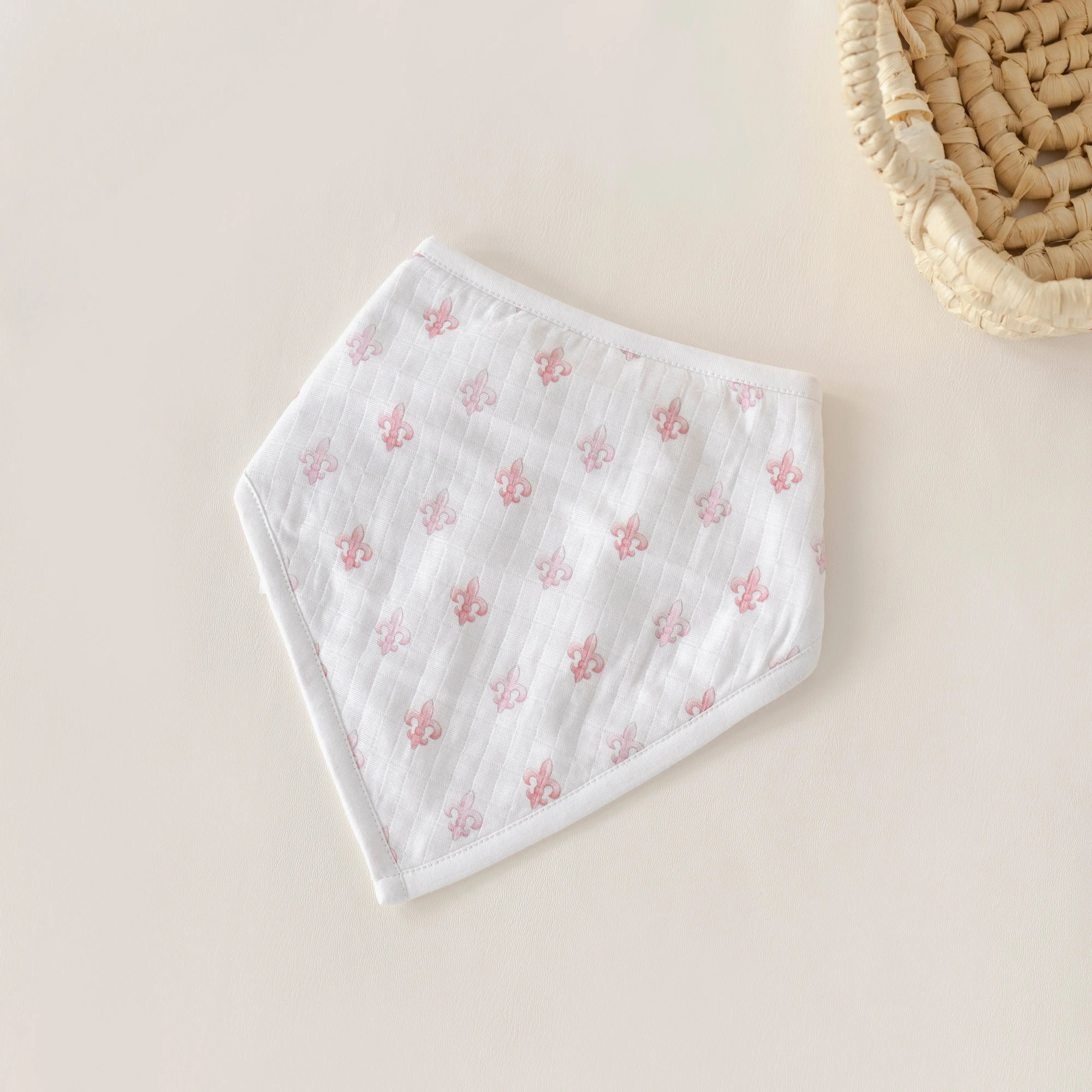Fleur De Rose Organic Muslin Bib by Nola Tawk, children's boutique clothing main product photo