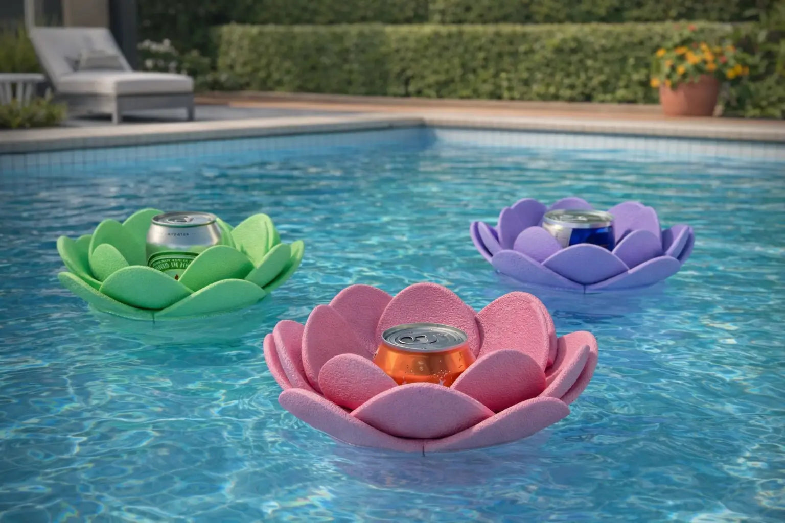 Floating Flower Can Holder – Pool Drink Float | Backyard Pool Accessory The Tween Space