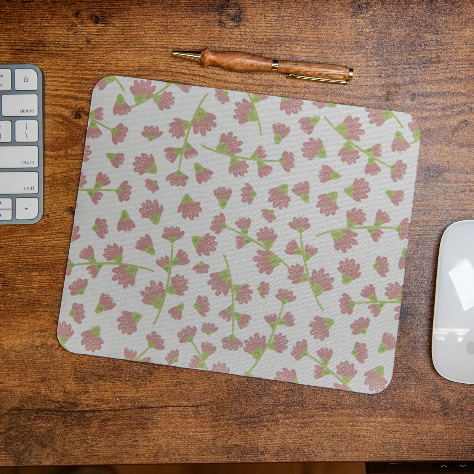 Purple Floral - Mouse Pad by Still Magnolia, mouse pads main product photo
