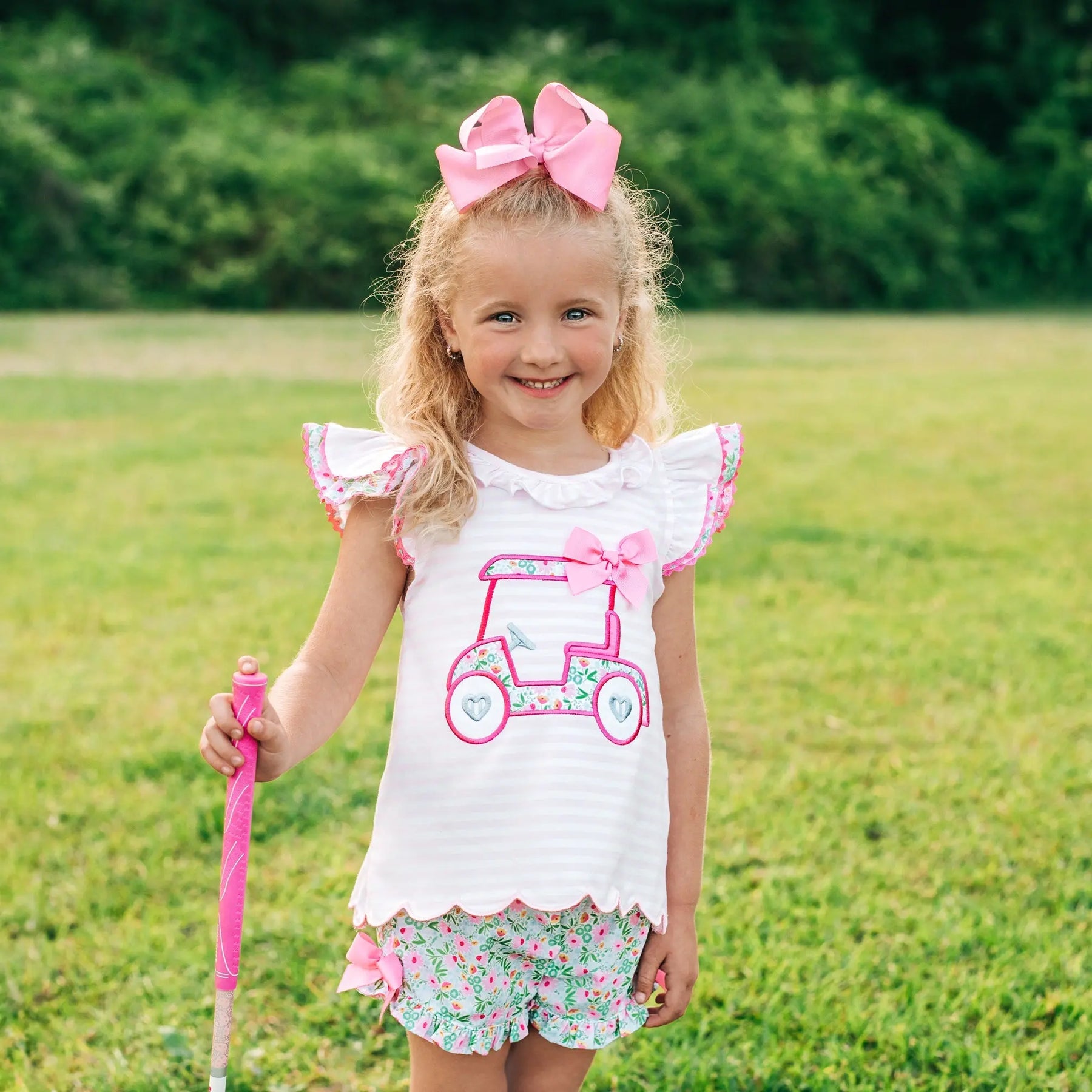 Floral Tee Time Girls Golf Short Set Seven Lantern Lane