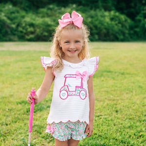 Floral Tee Time Girls Golf Short Set Seven Lantern Lane