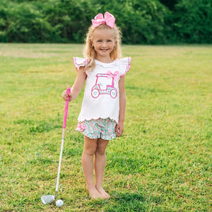 Floral Tee Time Girls Golf Short Set Seven Lantern Lane