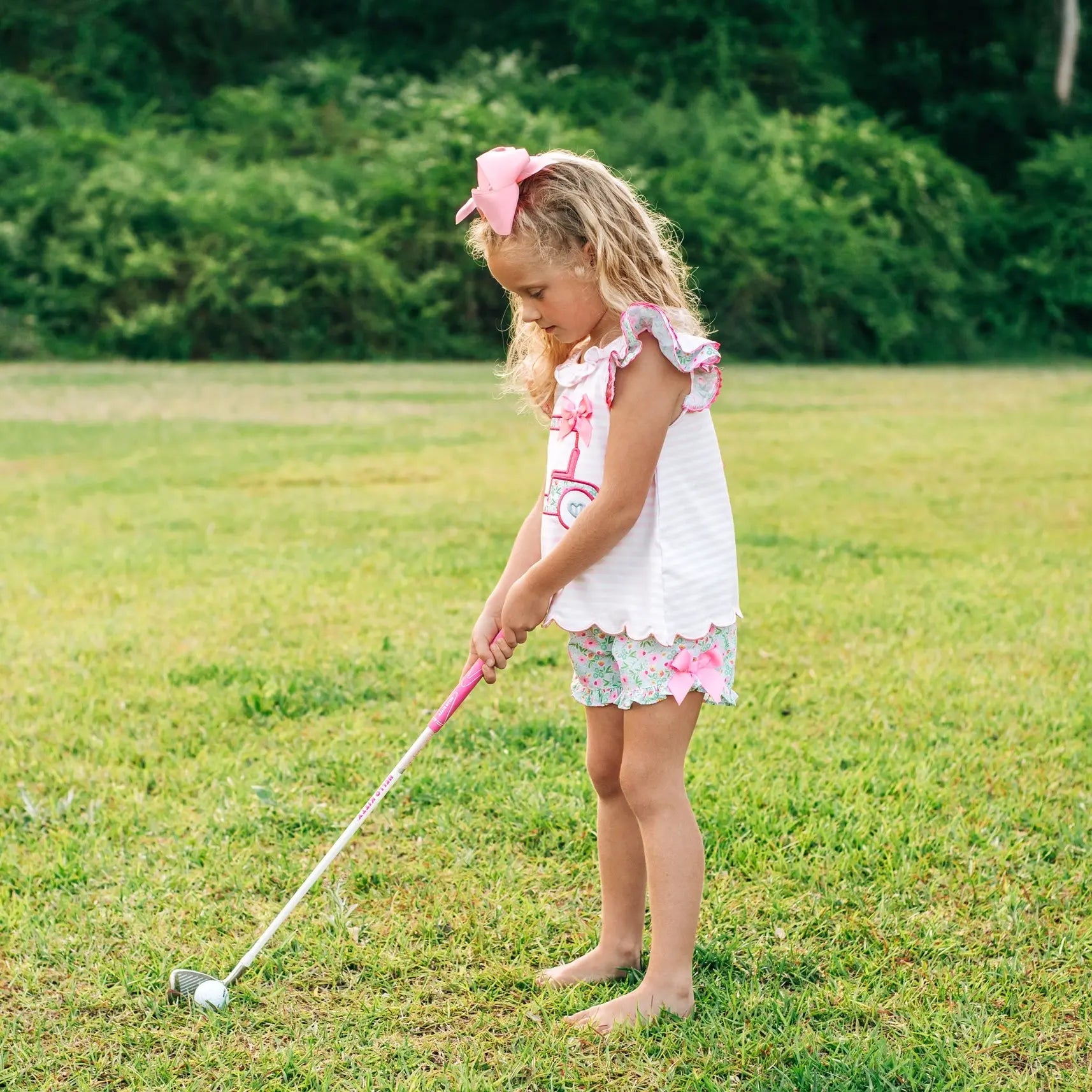 Floral Tee Time Girls Golf Short Set Seven Lantern Lane