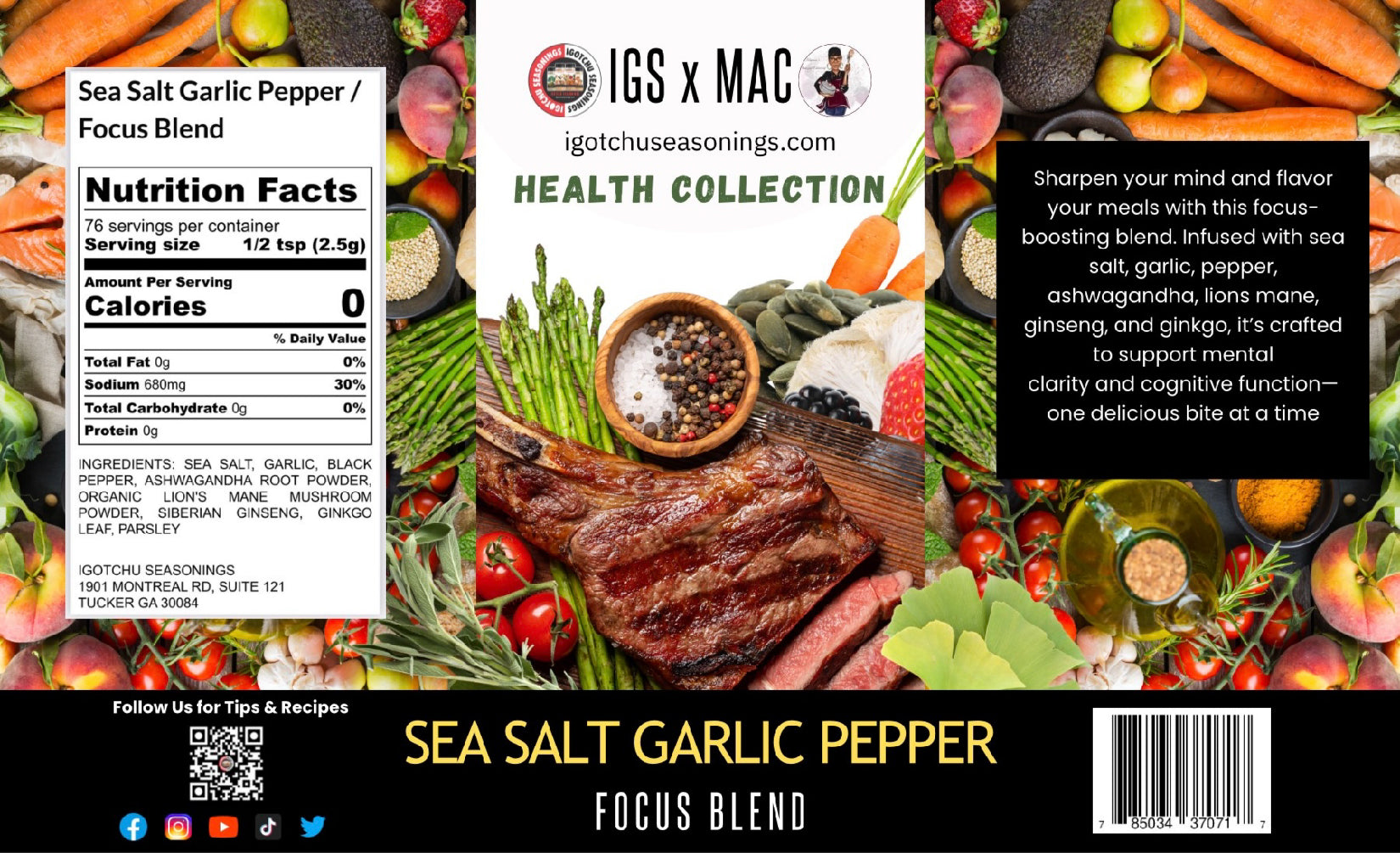 The 8 oz Health Collection Collab Bundle by Igotchu Seasonings, Southern food gift detail photo 4