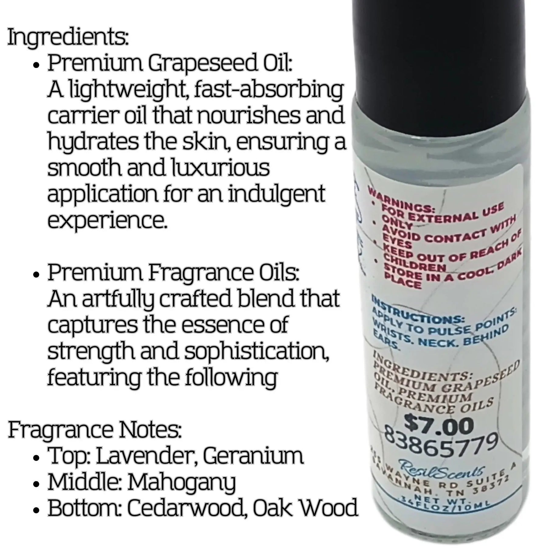Forest Majesty Roll-On Oil – Where Strength Meets Serenity by ResilScents, natural skincare detail photo 4