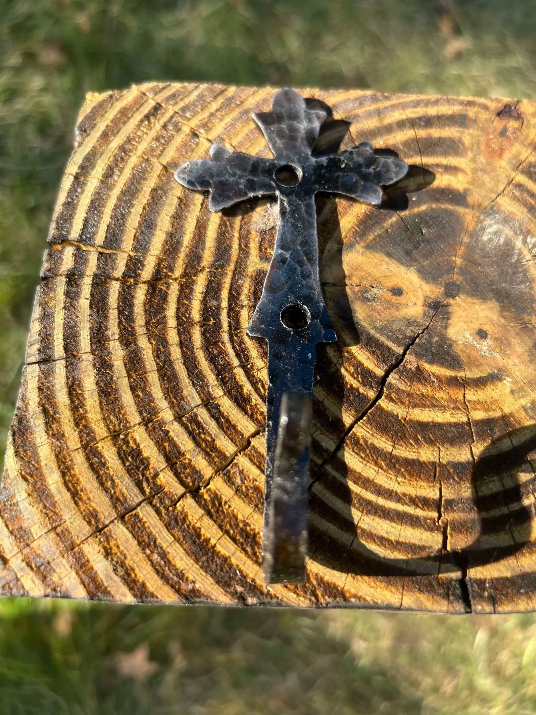 Forged Cross Hook by Redbeard's Forge LLC, Southern home decor main product photo