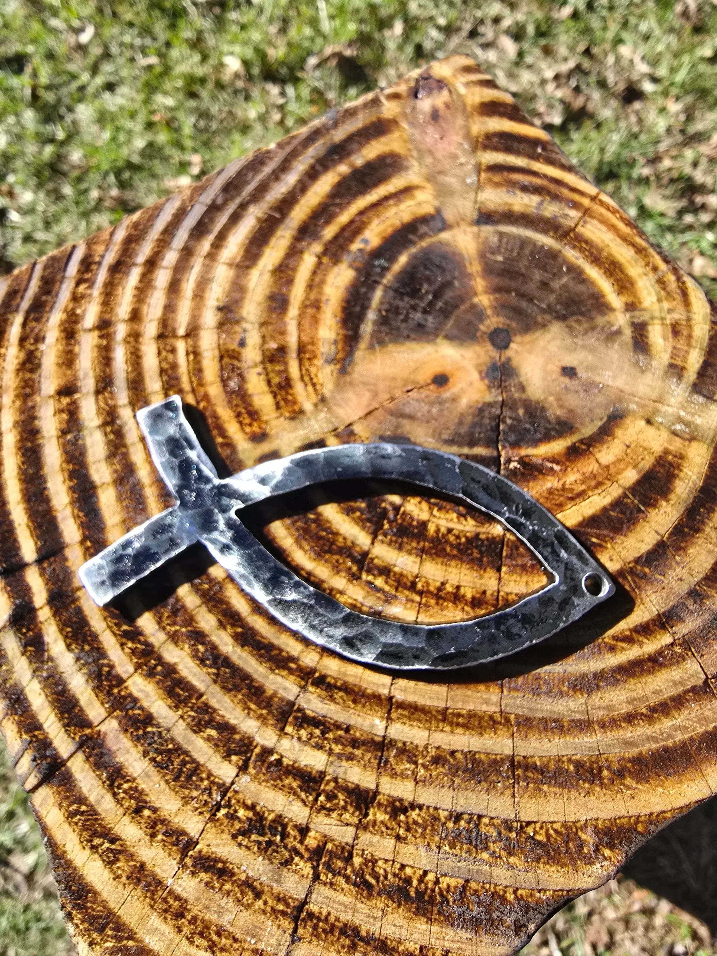 Forged Fish Keychain by Redbeard's Forge LLC, 3D printed gift main product photo