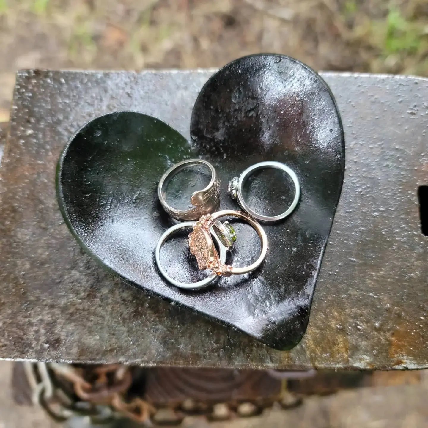 Forged Heart Shaped Dish by Redbeard's Forge LLC, Southern home decor main product photo
