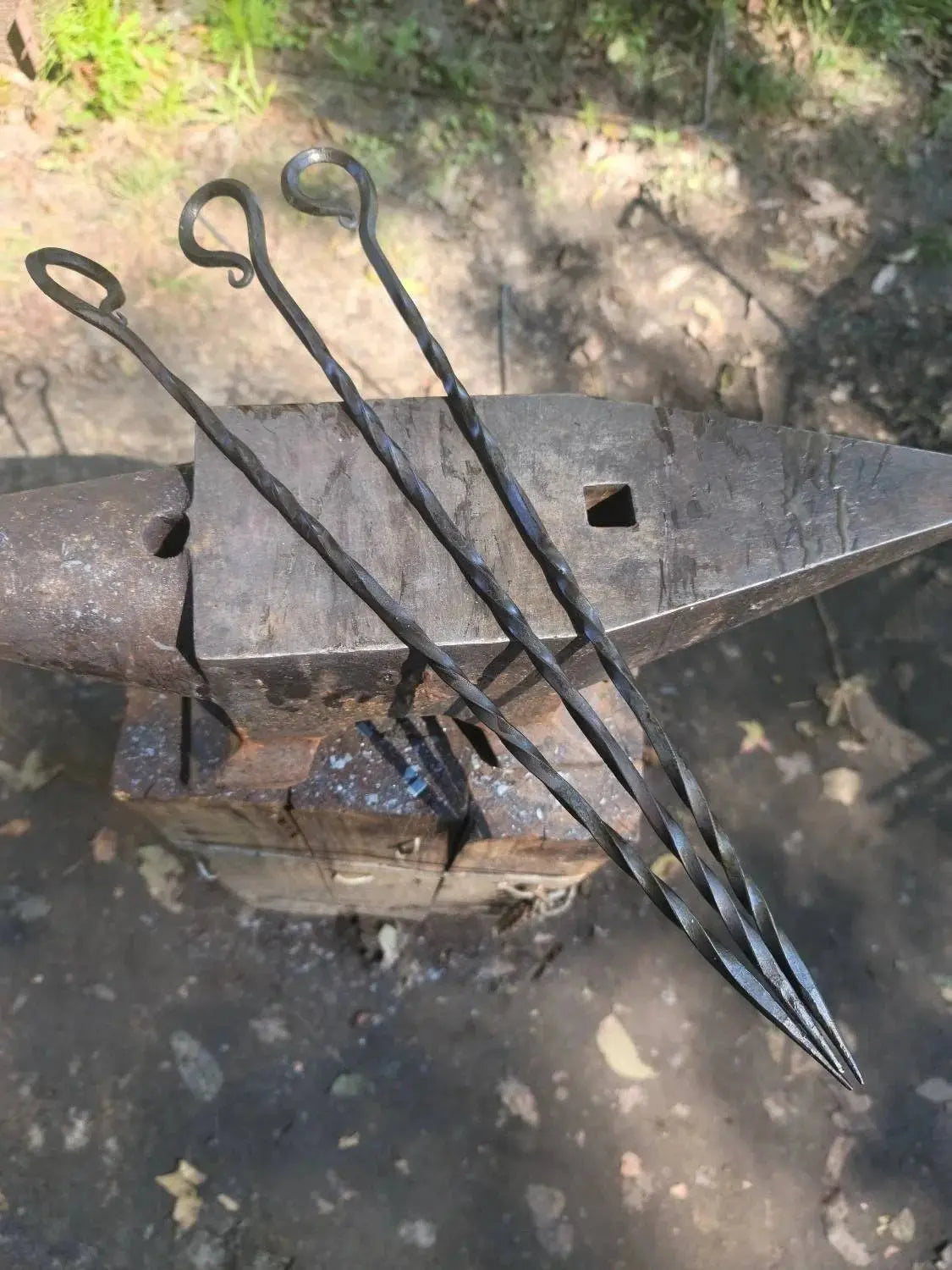 Forged Meat Skewers by Redbeard's Forge LLC, food skewers main product photo