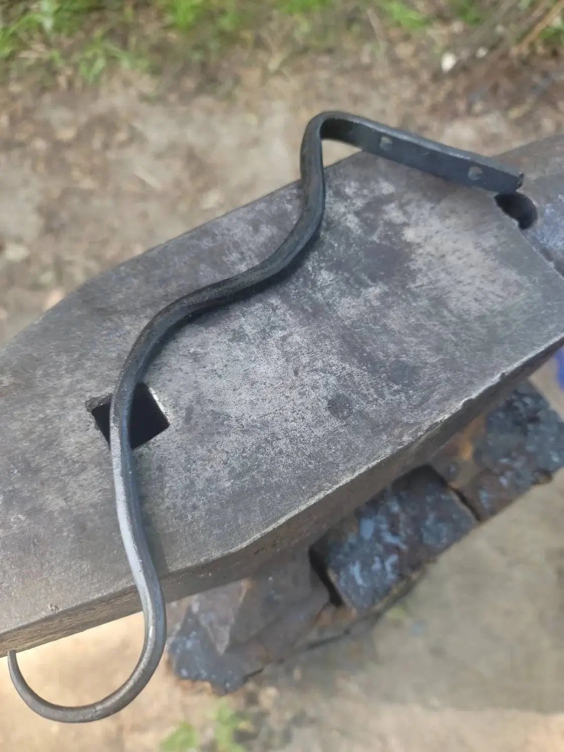 Forged Plant/Lantern Hanger by Redbeard's Forge LLC, ornament detail photo 2