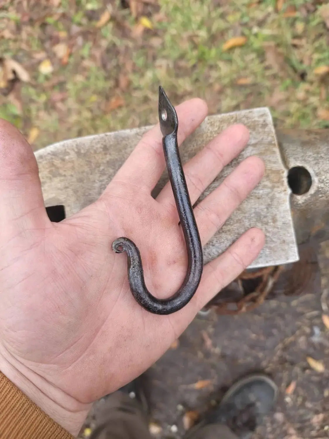 Forged Spade Hook by Redbeard's Forge LLC, Southern home decor detail photo 2