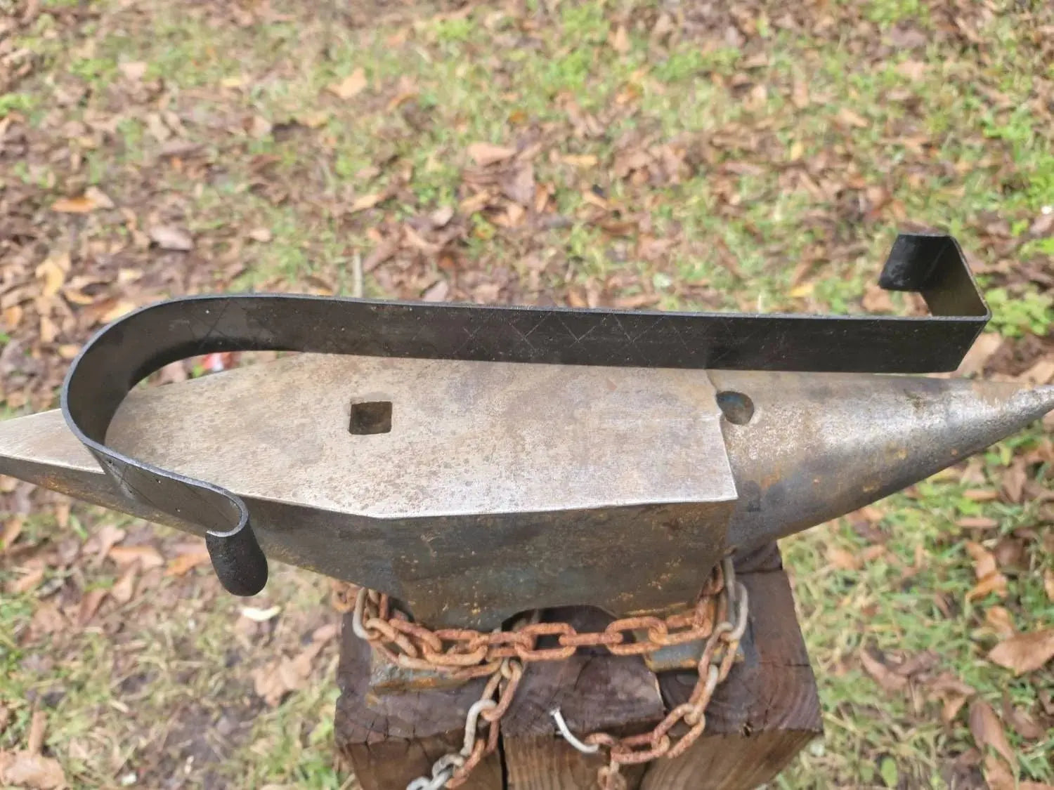 Forged Wreath Hanger by Redbeard's Forge LLC, Southern home decor main product photo