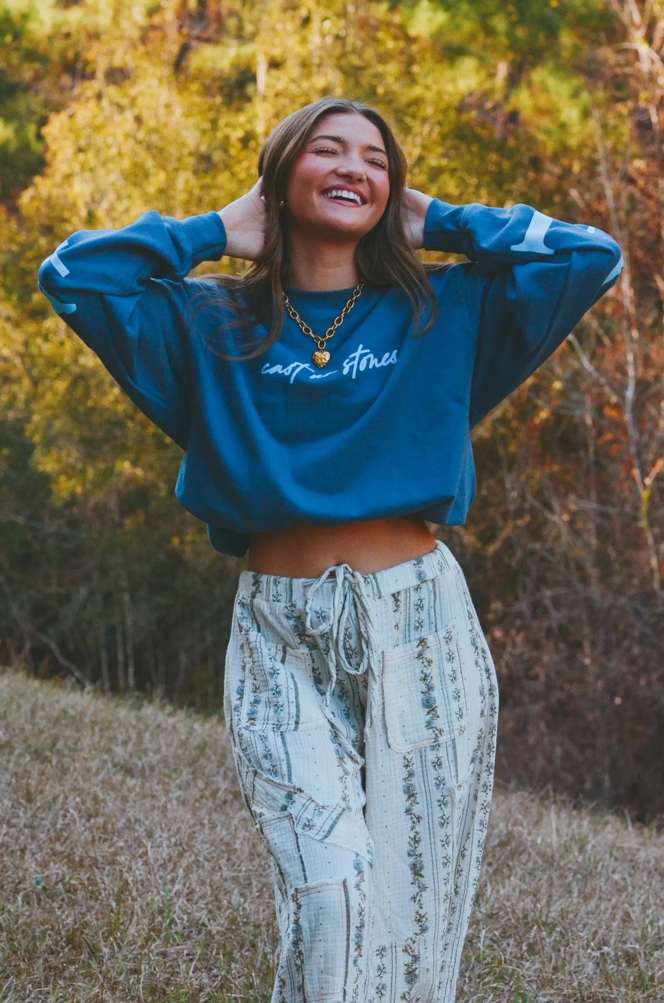 Forgiven Blue Sweatshirt by Southern Bliss Company, Southern lifestyle apparel detail photo 4