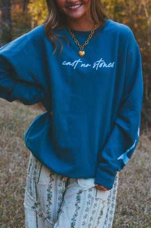 Forgiven Blue Sweatshirt by Southern Bliss Company, Southern lifestyle apparel detail photo 8