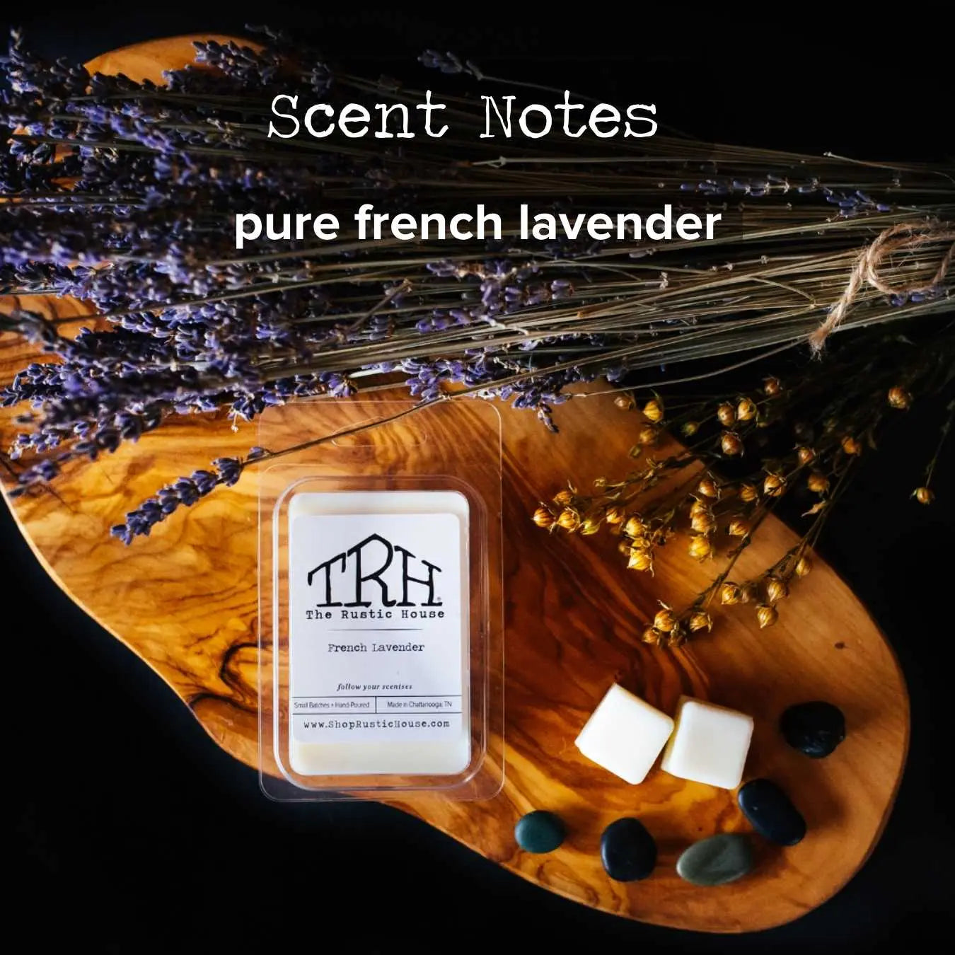 French Lavender Wax Melt by The Rustic House, scented candle detail photo 2