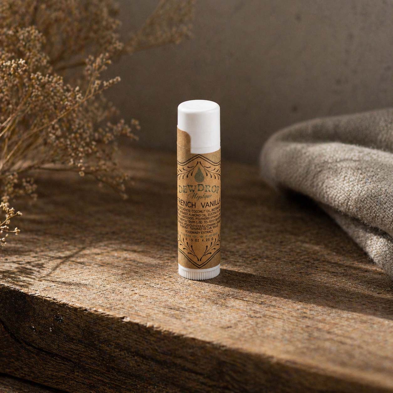 French Vanilla Lip Balm by Dewdrop Mystique LLC, natural skincare main product photo