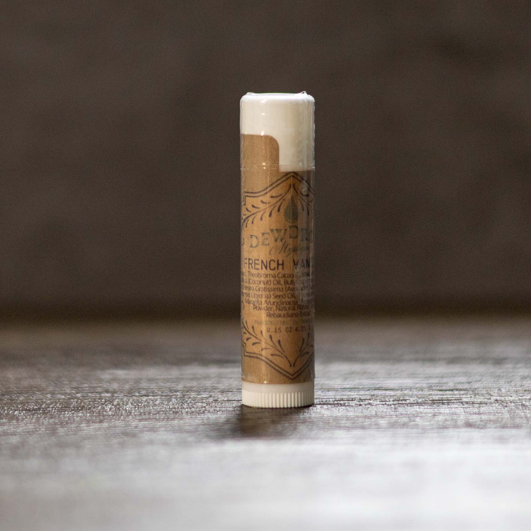 French Vanilla Lip Balm by Dewdrop Mystique LLC, natural skincare detail photo 2