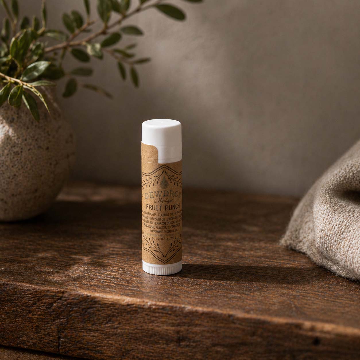 Fruit Punch Lip Balm by Dewdrop Mystique LLC, natural skincare main product photo