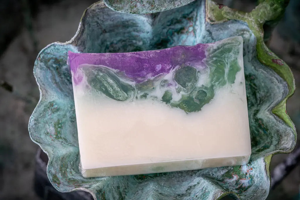 Ginger Quince Goats Milk Soap Slice 5 Oz by Essential Journeys, natural skincare detail photo 2