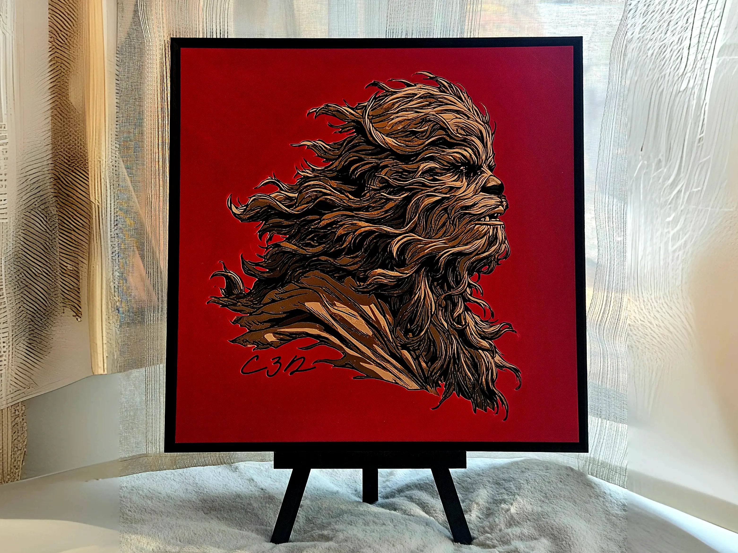Galactic Guardian Portrait – Wookiee-Inspired Sci-Fi Wall Art by The Tween Space, Southern home decor main product photo